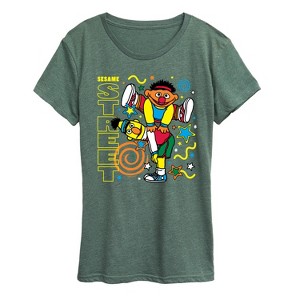 Women's - Sesame Street - Bert Ernie Street Short Sleeve Graphic T-Shirt - 1 of 4