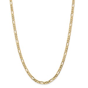 Black Bow Jewelry 4.75mm 14k Yellow Gold Flat Figaro Chain Necklace - 1 of 4