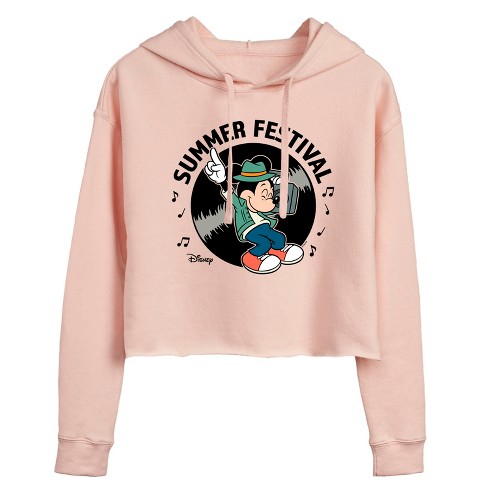 Women's - Disney - Mickey & Friends Cropped Graphic Hoodie - image 1 of 3