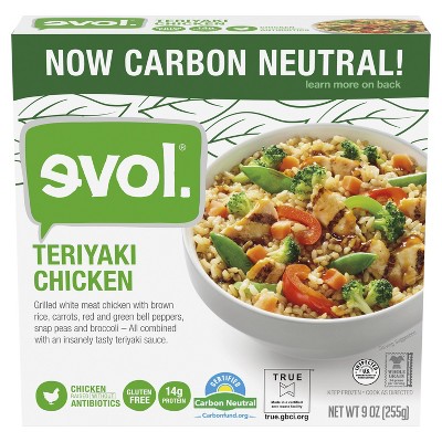 Evol Gluten Free Frozen Teriyaki Chicken- 9oz : Target