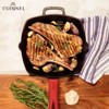 Cuisinel 10.5" Square Cast Iron Grill Pan - Pre-Seasoned for Bacon, Steak, Meats w/ Grease-Draining Feature, Pan Scraper & Silicone Handle Included - 2 of 4