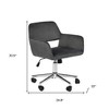 HomeRoots Gray and Silver Adjustable Height Swivel Rolling Office Chair - 3 of 4