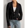 Women's Casual Draped Open Front Cropped Cardigan Long Sleeve Sweater Peplum Knit Outwear - 2 of 3
