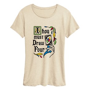 Women's Uno Thou Must Draw Four Short Sleeve Graphic T-Shirt