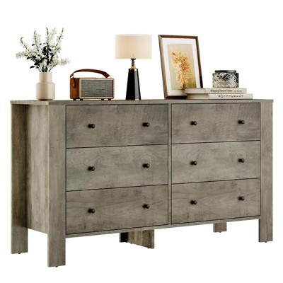 Whizmax 6 Drawer Dresser for Bedroom, Modern Double Dresser Organizer with Storage Drawers, Wooden Chests of Drawers for Bedroom, Hallway