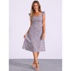 INSPIRE CHIC Women's Floral Dresses Cherry Print Lace-up Ruffle Cap Sleeve Midi Sundresses - 3 of 4