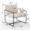 2-Piece Metal Frame Accent Chair with Arm Pocket, Skin-friendly Braid Indoor Furniture for Living Room and Bedroom - The Pop Home - 4 of 4