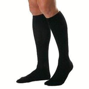JOBST Men's Ribbed Knee-High Compression Socks - Firm (20-30 mmHg) - Large - Full Calf - Black - 1 of 1