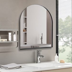 GlasFlength Decorative Wall Mirrors Arch Mirror Hanging Mirror, Vintage Bathroom Wall Mirrors Decorative, Wall Decoration, Black, 36"*30"*1.2" - 1 of 4