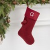 Personalization Mall Cozy Burgundy Shearling Embroidered Initial Christmas Stocking - 2 of 3