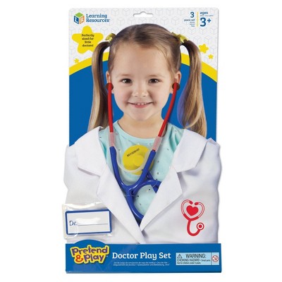 Kids' White and Blue Doctor Play Set with Accessories