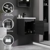 KTMBDW Floating Bathroom Vanity with Sink, Single Sink Wall Mounted Bathroom Vanity, White Ceramic Basin Top for Small Space - 4 of 4