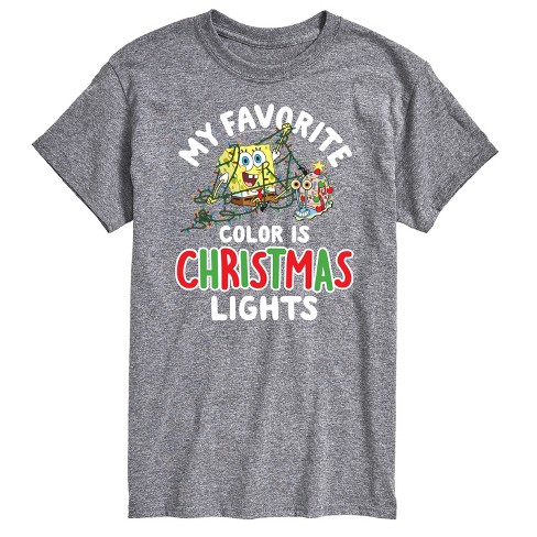 Spongebob Squarepants My Favorite Color Is Christmas Lights Spongebob And Gary Short Sleeve ...