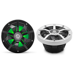 Clarion CM1623RL 6.5-inch 2-way Marine Speakers 80W RMS power handling Built-in RGB illumination Includes Black & Silver Grilles Water Resistant: I... - 1 of 4