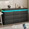 Vipbear modern 9-drawer dressing table - with storage cabinet and LED light, wide drawer cabinet and charging station, living room storage cabinet - 3 of 4