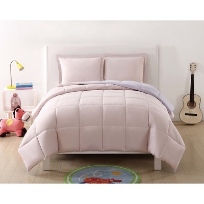 Full/queen Kids' Comforter Set Windowpane Velvet Pink - Pillowfort