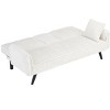NicBex Minimalist Corduroy Couch,Straight-Line Sofa with Retractable Cup Holder,Modern Couches for Sitting and Lying in Living Room,Bedroom - 4 of 4