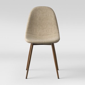 2pk Copley Dining Chairs Beige Threshold Mid Century Modern Upholstered Metal Legs