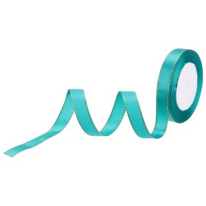 Unique Bargains Double Face Wide Satin Ribbon with Gold Edges for Wedding Bouquet - 1 of 4
