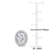 EVERLY JEWELRY | 10K White Gold 2 1/3 CT TGW Created Moissanite Oval Halo Stud Earrings - 3 of 4