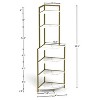 6-Tier Corner Open Shelf Modern Bookcase Wood Rack Freestanding Shelving Unit,Plant Album Trinket Sturdy Stand Small Bookshelf for Home Office Kitchen - 2 of 4