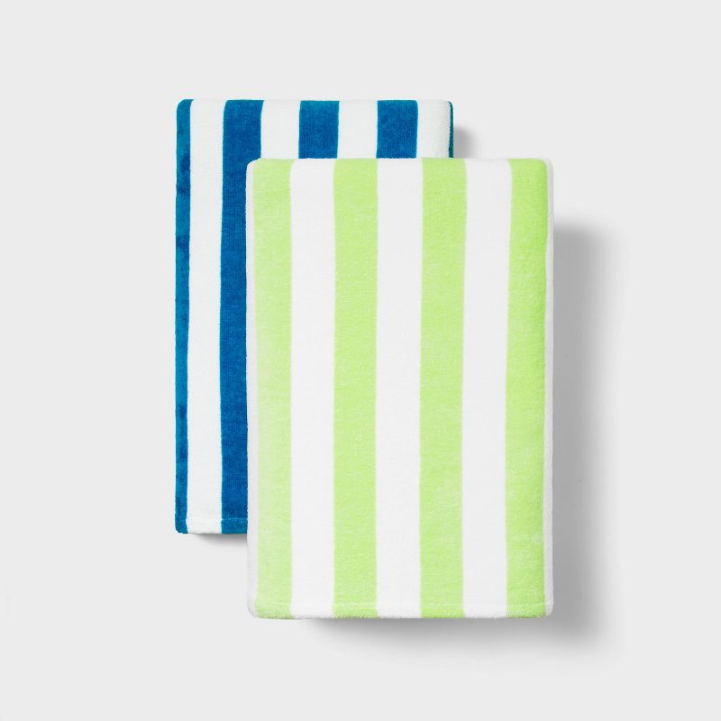 2pk Striped Beach Towels Blue/Green - Sun Squad&#8482;, 3 of 10