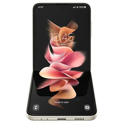 Manufacturer Refurbished Samsung Galaxy Z Flip3 5G F711U (ATu0026T Only) 128GB  Cream (Grade A+)