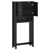 vidaXL Solid Pine Wood Washing Machine Cabinet, Berg Black - Space-Saving Design for Laundry Room with 3 Shelves and 2 Doors - 4 of 4