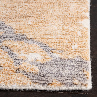 Ivory and Gold Hand-Tufted Wool Area Rug, 3' x 5'
