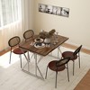 HOMCOM 63"-47" Expandable Dining Table for 4-6 People, Farmhouse Extendable Dining Room Table with Trestle Base, Kitchen Table - 2 of 4
