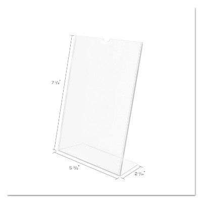 Clear Polystyrene Plastic Slanted Desk Sign Holder 5" x 7"