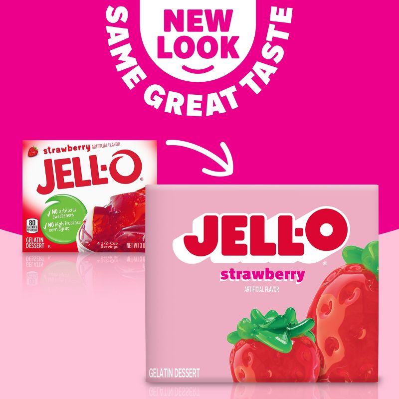 Jell-O Strawberry Gelatin - 3oz, 3 of 12