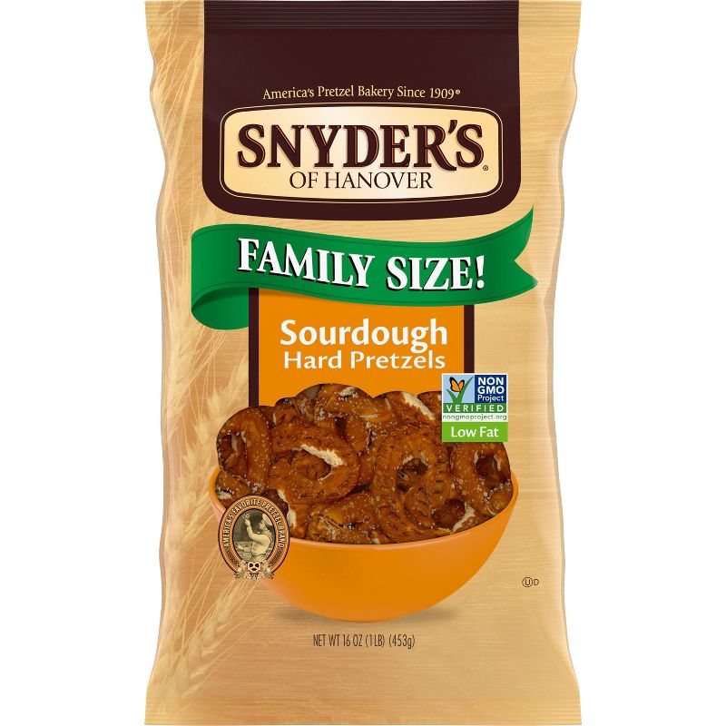 Snyder&#39;s of Hanover Pretzels Sourdough Hard Pretzels Family Size - 6oz, 1 of 9