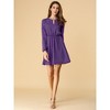 INSPIRE CHIC Women's Choker V Neck Vintage Flared Gilding Metallic Shiny Star A-Line Dress - 4 of 4