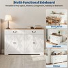 57 Inch Modern Farmhouse Sideboard Buffet Cabinet with 2 Drawers & Adjustable Shelves, Large Kitchen Storage Cabinet, Coffee Bar Organizer, White - 4 of 4
