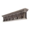 HomeRoots 39" Rustic Brown Gray Wash Wood Six Hook Hanging Coat Rack - 4 of 4