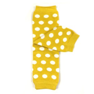 Wrapables Colorful Baby & Toddler Leg Warmers 1, Dots Yellow and White - 1 of 2