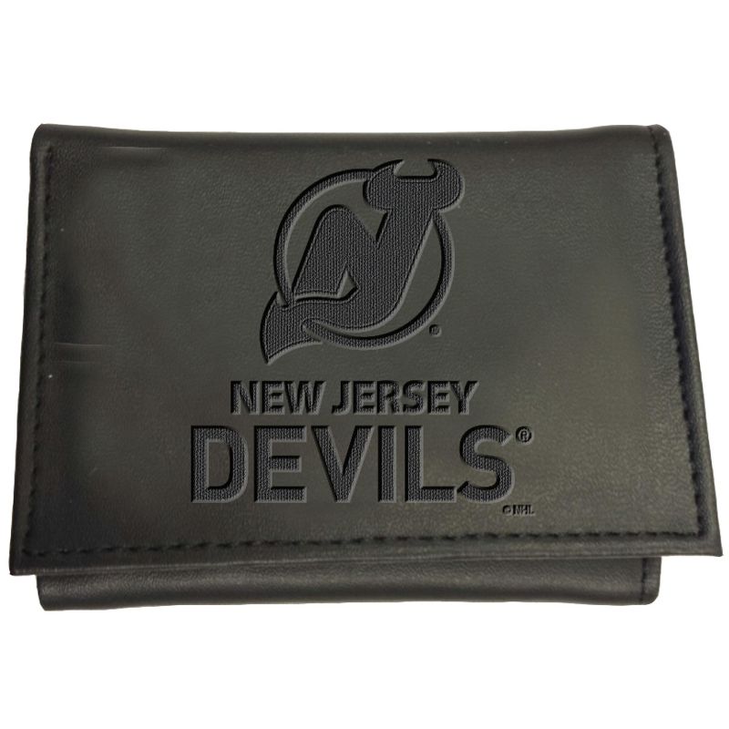 Evergreen NHL New Jersey Devils Black Leather Trifold Wallet Officially Licensed with Gift Box, 1 of 2