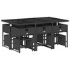 vidaXL 11 Piece Patio Dining Set with Cushions Black Poly Rattan - Comfortable Seating, Easy Maintenance, Compact Storage - 4 of 4