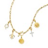 Ross-Simons 18kt Gold Over Sterling "T and T Twin Talk" Multi-Charm Paper Clip Link Toggle Necklace - 3 of 4