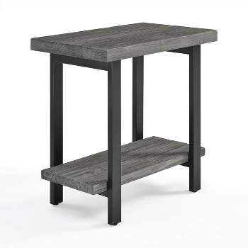 Pomona Metal and Reclaimed Wood End Table Slate Gray - Alaterre Furniture