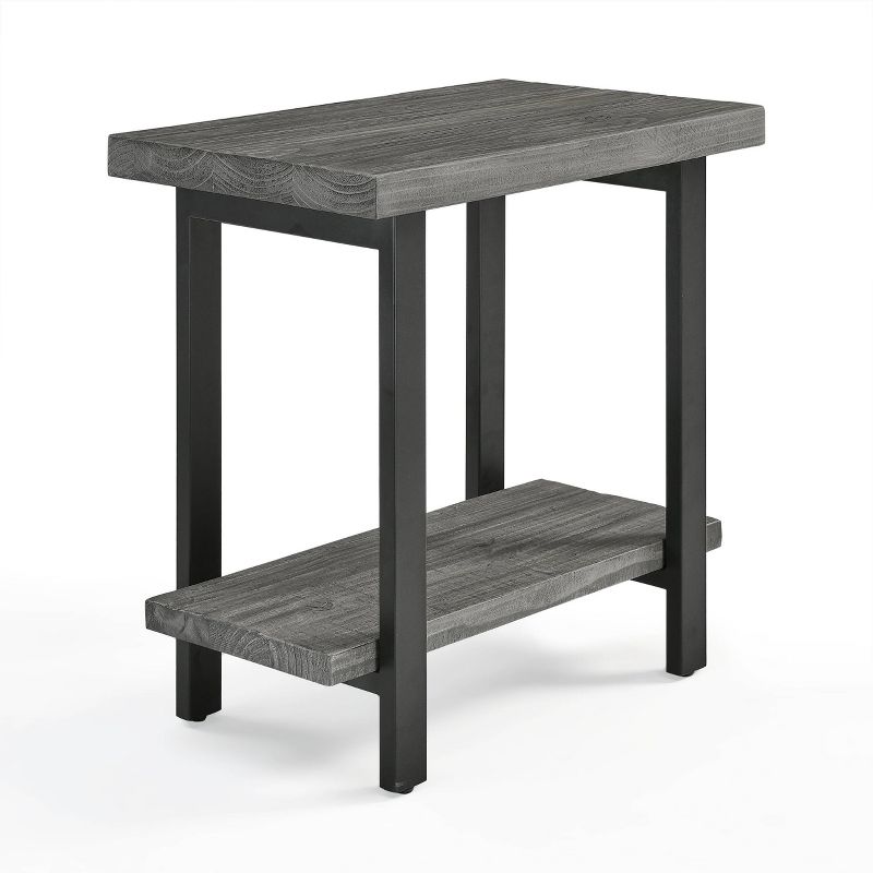 Pomona Metal and Reclaimed Wood End Table Slate Gray - Alaterre Furniture, 1 of 7