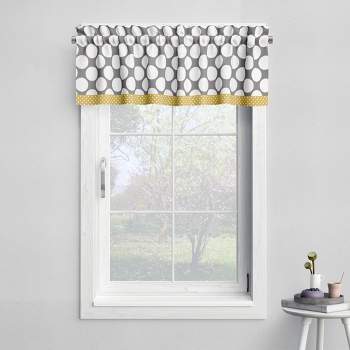 Bacati - Dots/Pin Stripes Grey/Yellow Window Valance