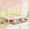 Safstar Full Size Metal House Bed with 2 Fabric Drawers Heavy-Duty Platform Bed White - 4 of 4