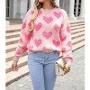 Women's Valentine's Day Heart Jacquard Knit Sweater - fashionworks - 2 of 4