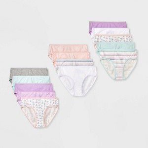 Girls' 14pk 'Bows' Cotton Briefs Underwear - Cat & Jack™ Purple - 1 of 4
