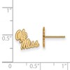 Black Bow Jewelry 14k Yellow Gold Mississippi Rebels NCAA Post Earrings - 2 of 3