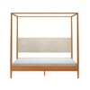 Harbor King Canopy Bed with Upholstered Headboard, Blonde/Swiss Coffee (MD2411-01) - 3 of 4