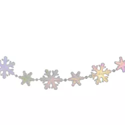 Northlight 8' x 1" Clear and Pink Iridescent Snowflake Beaded Artificial Christmas Garland - Unlit