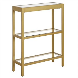 22 in. Brass Finish Console Table - Henn&Hart - 1 of 4
